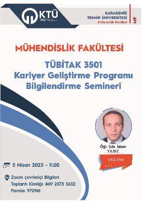 TÜBİTAK 3501 Kariyer Geliştirme Programı Bilgilendirme Semineri
