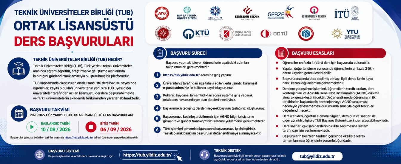 TUB Teknik Üniversiteler Birliği Ortak Dersler Çağrısı