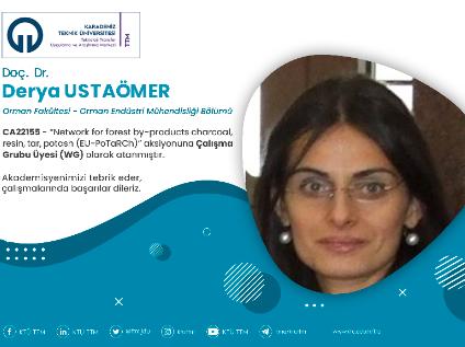 Doç. Dr. Derya USTAÖMER COST Programına Çalışma Grubu Üyesi (WG) Olarak Atandı