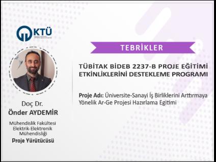 BİDEB 2237 Programı'' Kapsamında Proje Önerisi Desteği