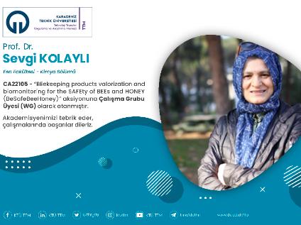 Prof. Dr. Sevgi KOLAYLI COST Programına Çalışma Grubu Üyesi (WG) Olarak Atandı