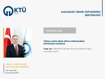 Prof. Dr. Asim KADIOĞLU'na TÜBİTAK 2237/B Proje Desteği