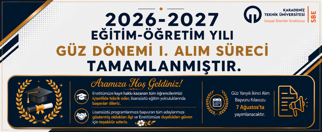 2026-2027 Güz Dönemi I. Alımlar Tamamlandı