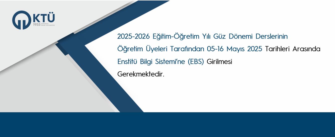 2025 Eğitim Öğretim Yılı Bahar Yarıyılı Dersler EBS ye Girilmesi