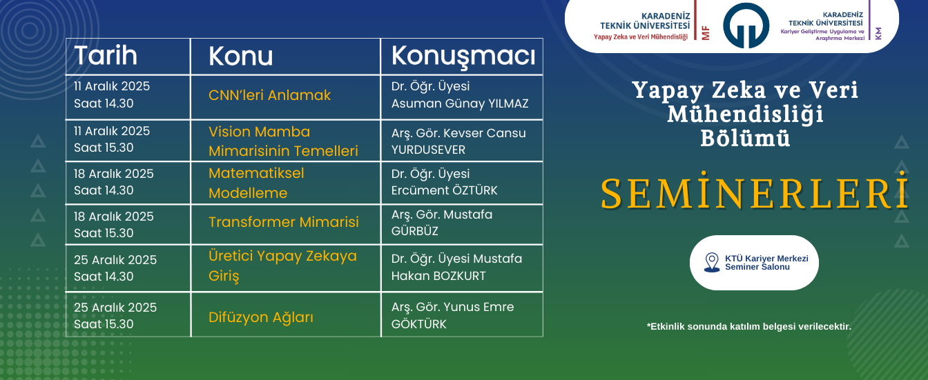 Yapay Zekâ ve Veri Mühendisliği Seminer Programı 