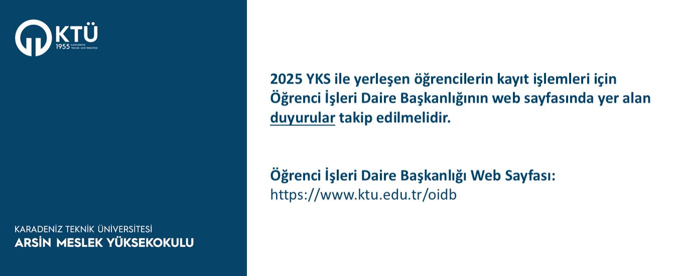 2025 YKS ile Yerleşen Öğrencilerin Kayıt İşlemleri için