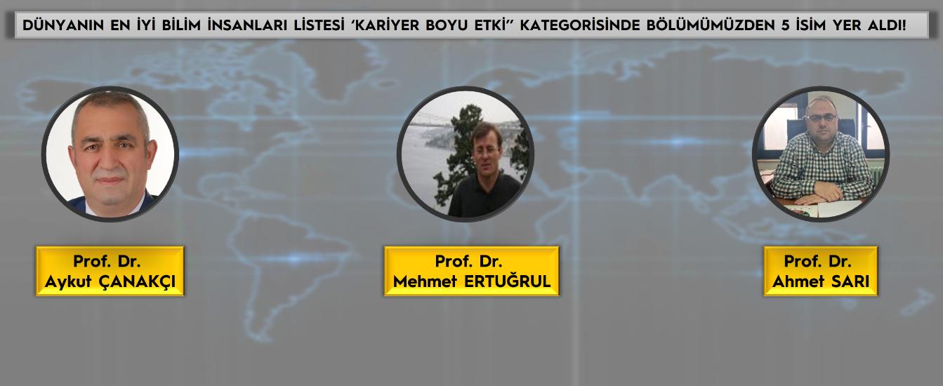 Öğretim Üyelerimiz Kariyer Boyu Etki Kapsamında Dünyanın En İyi %2 Bilim İnsanı Listesinde Yer Aldı!