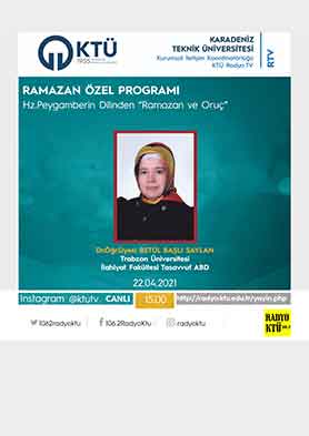 Ramazan Özel Programı Hz. Peygamberin Dilinden "Ramazan ve Oruç"