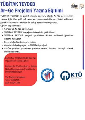 TÜBİTAK TEYDEB Ar-Ge Projeleri Yazma Eğitimi
