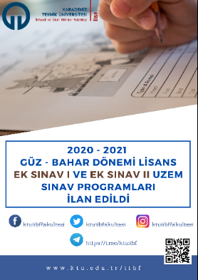 2020 - 2021 Güz - Bahar Yarıyılı Lisans Uzem (Ek Sınav I ve Ek Sınav II) Sınav Programları İlan Edildi.