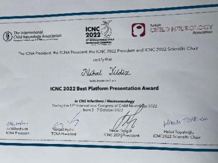 Çocuk Nöroloji Bilim Dalına İki Ayrı Ödül