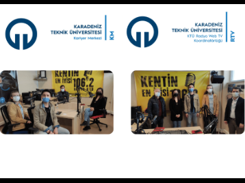Kariyer Merkezi Koordinatör Yrd. Setenay ŞEVİK ile Kariyer Merkezi stajyerleri İsmail Hakkı DERELİ ve Yusuf CEYLAN Başarının Mimarları ile Aranızdaki Köprü KTÜ Kariyer Merkezi çerçeve