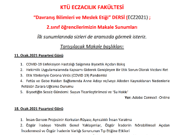 Öğrencilerimizin Ders Makale Sunumları