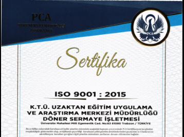 KTÜ UZEM ISO 9001: 2015 Kalite Yönetim Sistemi Belgesi Yenilendi
