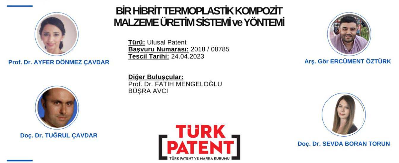 Akademisyenlerimizin Ulusal Patent Başvurusu Tescillenmiştir